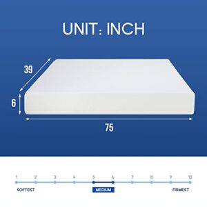 PayLessHere 6 Inch Twin Gel Memory Foam Mattress/CertiPUR-US Certified/Bed-in-a-Box/Cool Sleep & Comfy Support