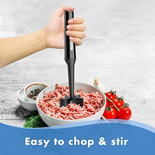 Meat Chopper, Non Stick Heavy Duty Hamburger Chopper, Easily Breaks Up Ground Meat, Hamburger Meat, Ground Beef, Ground Turkey and More, Nylon Ground Beef Chopper Tool and Meat Fork, 1 Pack