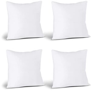 utopia bedding throw pillows (set of 4, white), 20 x 20 inches pillows for sofa, bed and couch decorative stuffer pillows