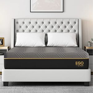 egohome 12 inch queen copper gel memory foam mattress, therapeutic mattress for back pain relief, cooling gel double mattress bed in a box, made in usa, certipur-us certified, 60”x80”x12”, black