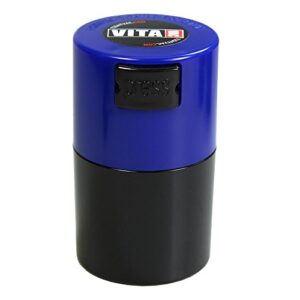 vitavac - 5g to 20 grams vacuum sealed container - d blue cap & black body