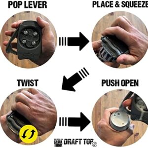 The Draft Top 3.0 Original Beer Can Opener - Soda Can Opener - Topless Can Opener - Handheld Safety Easy Manual Can Opener, Smooth Edge Effortless Rip and Sip Opener, As Seen on Shark Tank