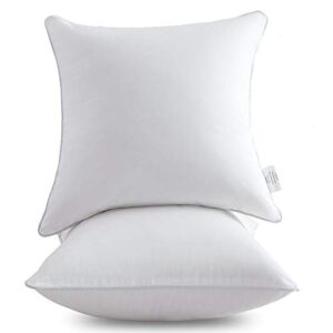 oubonun 22 x 22 pillow inserts (set of 2) - throw pillow inserts with 100% cotton cover - 22 inch square interior sofa pillow inserts - decorative pillow insert pair - white couch pillow