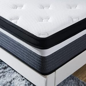 S SECRETLAND Queen Mattress, 12 Inch Cooling-Gel Memory Foam and Individually Pocket Innerspring Hybrid Mattress, Queen Bed Mattress in a Box, CertiPUR-US Certified,60”*80”, Medium Feel