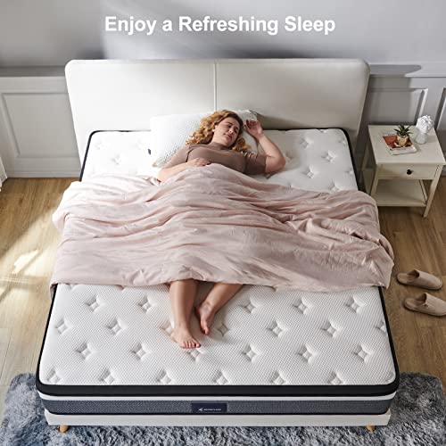 S SECRETLAND Queen Mattress, 12 Inch Cooling-Gel Memory Foam and Individually Pocket Innerspring Hybrid Mattress, Queen Bed Mattress in a Box, CertiPUR-US Certified,60”*80”, Medium Feel