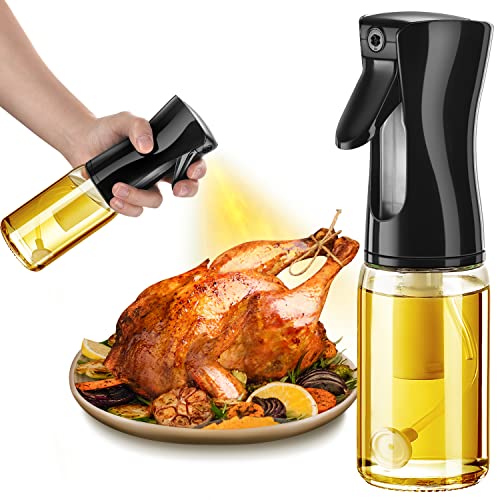 Oil Sprayer for Cooking, 200ml Glass Olive Oil Sprayer Mister, Olive Oil Spray Bottle, Kitchen Gadgets Accessories for Air Fryer, Canola Oil Spritzer, Widely Used for Salad Making, Baking, Frying, BBQ