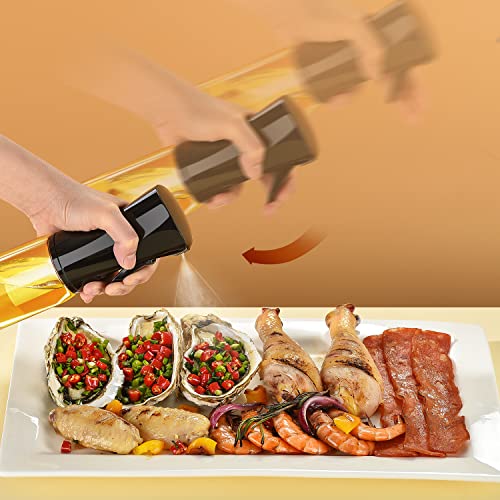 Oil Sprayer for Cooking, 200ml Glass Olive Oil Sprayer Mister, Olive Oil Spray Bottle, Kitchen Gadgets Accessories for Air Fryer, Canola Oil Spritzer, Widely Used for Salad Making, Baking, Frying, BBQ