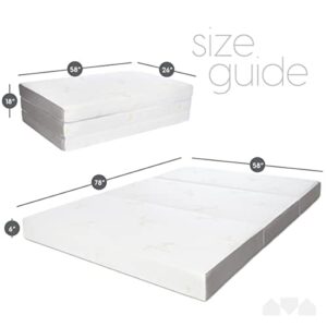 Milliard Tri-Folding Memory Foam Foldable Memory Foam Mattress with Washable Cover, Queen Size (78"x58"x6")