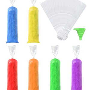 150 Pack Popsicle Bags, Disposable Freeze Ice Pop Bags, Ice Candy Bags for Making Ice Pop, Yogurt, Ice Candy, Freeze Pops with Funnel