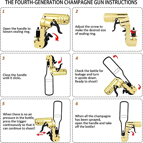 Champagne Gun, the Fourth Generation of Upgraded Champagne Gun Shooter, Longer Range, Champagne Gun Is Suitable for A Variety of Bachelor Parties, Birthdays, Celebrations