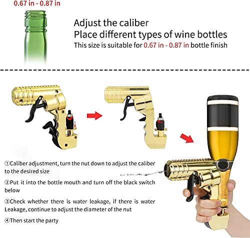 Champagne Gun, the Fourth Generation of Upgraded Champagne Gun Shooter, Longer Range, Champagne Gun Is Suitable for A Variety of Bachelor Parties, Birthdays, Celebrations