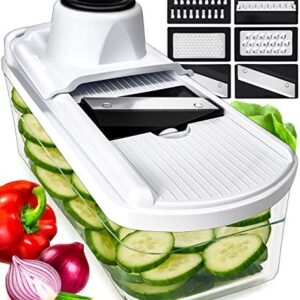 Fullstar Mandoline Slicer Vegetable Slicer and Vegetable Grater - Potato Slicer Food Slicer Veggie Slicers Mandoline Slicer Cutter Grater - Veggie Slicer Onion Slicer Fruit Slicers for Fruits