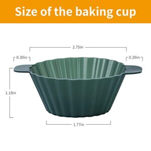 Silicone Cupcake Baking Cups 24 Pack Upgraded Reusable Muffin Liners Non-stick Cupcake Molds BPA Free, Dishwasher Safe