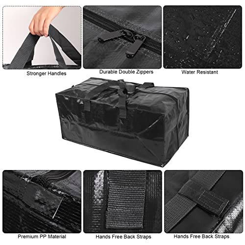 Konelia 6 Pack Moving Bags XXXXL Heavy-Duty Storage Bags with Zippers & Carrying Handles for Space Saving Moving Storage