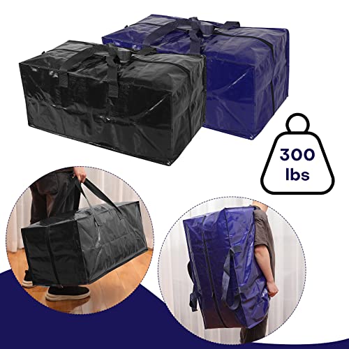 Konelia 6 Pack Moving Bags XXXXL Heavy-Duty Storage Bags with Zippers & Carrying Handles for Space Saving Moving Storage