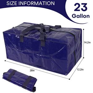 Konelia 6 Pack Moving Bags XXXXL Heavy-Duty Storage Bags with Zippers & Carrying Handles for Space Saving Moving Storage