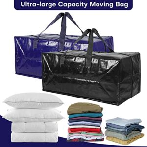 Konelia 6 Pack Moving Bags XXXXL Heavy-Duty Storage Bags with Zippers & Carrying Handles for Space Saving Moving Storage