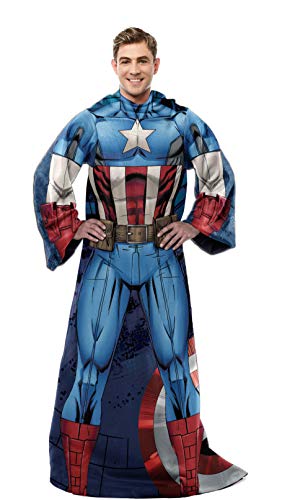 Northwest Comfy Throw Blanket with Sleeves, Adult (48 x 71 in), Captain America