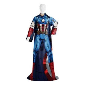 Northwest Comfy Throw Blanket with Sleeves, Adult (48 x 71 in), Captain America