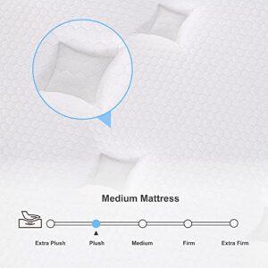 IYEE NATURE Full Mattress, 12 Inch Full Size Hybrid Mattress Individual Pocket Springs with Foam,Full Bed in a Box with Breathable and Pressure Relief,Medium Firm,Bule