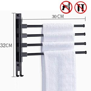 Nevup Swivel Towel Bar Rustproof Wall Mount Bathroom Swing Out Towel Shelf Self Adhesive with Glue or Wall Mount with Screws Folding Arm Hand Towel Rack