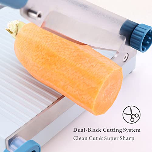 KITCHENDAO Multipurpose Cheese Slicer Cutter with Board for Arthritic and Weak Hands, Adjustable Thickness Dial for Block Cheese, Effortless Slicing, Guillotine Sausage Ham Biltong Jerky Slicer