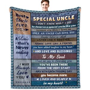 tsefiwo fathers day uncle gifts - best uncle gifts - gifts for uncle - uncle gifts from niece, nephew - best uncle ever gifts - uncle birthday gifts christmas throw blanket 60x50 inch