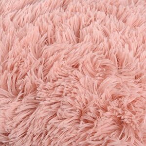 NordECO HOME Luxury Soft Faux Fur Fleece Cushion Cover Pillowcase Decorative Throw Pillows Covers, No Pillow Insert, 18" x 18" Inch, Pink, 2 Pack