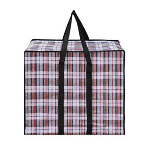 clara large checkered storage bag oversized waterproof moving totes carrying bag luggage bag reusable laundry bag(black, 20×20’’)