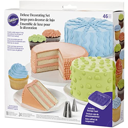 Wilton Deluxe Cake Decorating Kit with Piping Tips and Pastry Bags, 46-Piece