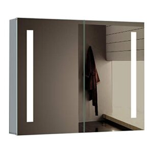miseno mmc3026led mmc3026led 30" w x 26" h rectangular frameless wall mounted medicine cabinet with led lighting