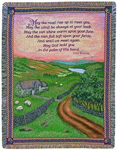 manual irish collection 50 x 60-inch tapestry throw, blessings of ireland