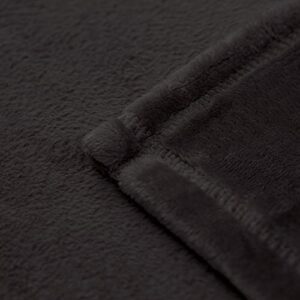 Kingole Flannel Fleece Microfiber Throw Blanket, Luxury Black Queen Size Light Weight Cozy Couch Bed Super Soft and Warm Plush Solid Color 250GSM (90 x 90 inches)