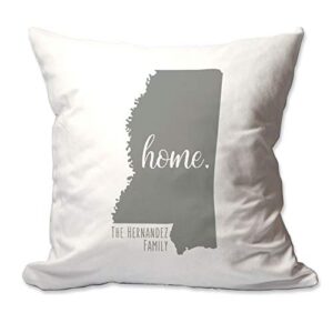 pattern pop personalized state of mississippi home throw pillow cover - 17x17 throw pillow cover (no insert) - decorative throw pillow cover - soft polyester