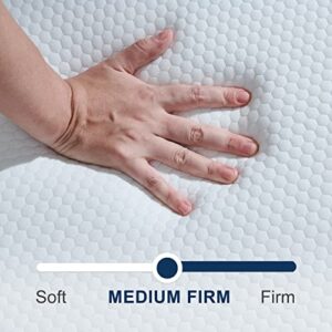 Molblly Folding Mattress, 6 inch Memory Foam Tri Folding Mattress, Portable Trifold Mattress Topper with Breathable & Washable Cover, Foldable Mattress Guest Bed for Camping, Queen Size - 58"x 78"x 6"