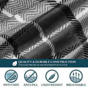 PAVILIA Deluxe Fleece Blanket with Sleeves for Women Men Adult, Wearable Blanket Warm Cozy, Super Soft Sleeved Throw with Arms Pocket, Gift for Women Mom Wife (Plaid Charcoal)