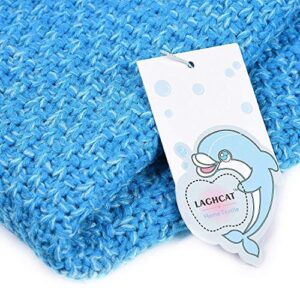 LAGHCAT Mermaid Tail Blanket Crochet Mermaid Blanket for Adult, Soft All Seasons Sleeping Blankets, Classic Pattern (71"x35.5", Blue)