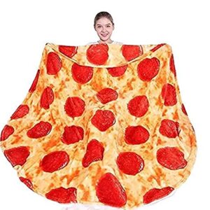 BinZ Pepperoni Pizza Blanket Throw, Double Sided 80" inches, for Adult & Kids, Novelty Realistic Pizza Food Blanket, Super Soft Pepperoni Blanket for Teenage Boys & Girls