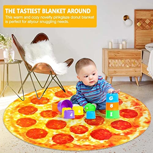 BinZ Pepperoni Pizza Blanket Throw, Double Sided 80" inches, for Adult & Kids, Novelty Realistic Pizza Food Blanket, Super Soft Pepperoni Blanket for Teenage Boys & Girls