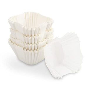 chefmade 100 count white cupcake liners, square baking cups for baking, paper cupcake liners -no smell, food grade & grease