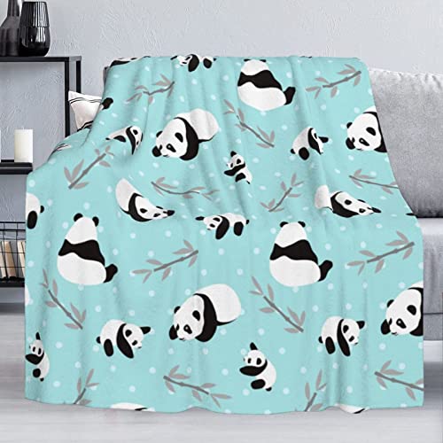 Delerain Panda Flannel Fleece Throw Blanket 50"x60" Living Room/Bedroom/Sofa Couch Warm Soft Bed Blanket for Kids Adults All Season