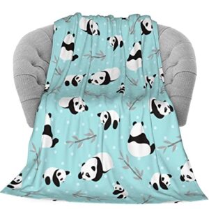 Delerain Panda Flannel Fleece Throw Blanket 50"x60" Living Room/Bedroom/Sofa Couch Warm Soft Bed Blanket for Kids Adults All Season