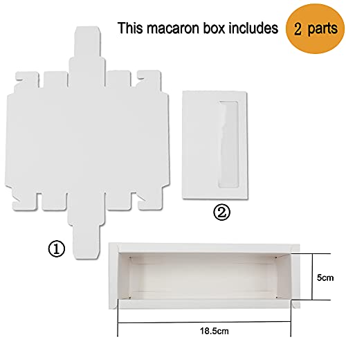 Macaron Packaging Box Macaron Gift Giving boxes, Pastry Boxes, Chocolate Dessert Treat Packaging with Clear Window (WHITE 8)