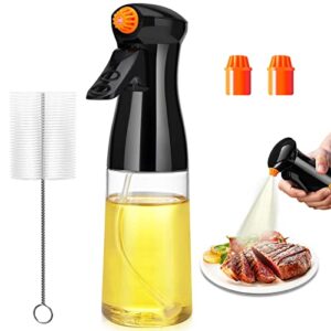 olive oil sprayer for cooking,rotatable nozzle olive oil spray bottle 200ml/7oz vinegar dispenser with brush leak proof oil sprayer for kitchen, cooking, baking,salad, bbq,roasting