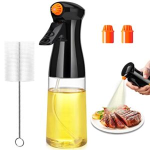 Olive Oil Sprayer for Cooking,Rotatable Nozzle Olive Oil Spray Bottle 200ml/7oz Vinegar Dispenser with Brush Leak Proof Oil Sprayer for Kitchen, Cooking, Baking,Salad, BBQ,Roasting