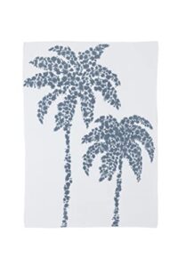 barefoot dreams® cozychic® spotted palm tree blanket, pearl-baltic blue, 45"x60"