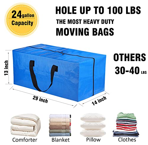 SGPAC Queen Mattress Bag for Moving 1 Pack, Moving Bags Heavy Duty Extra Large,Clothes Moving Storage Bags,Big Blue Storage Bags for Moving,Reusable Dorm Packing Bags,8 Pack