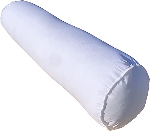 Pillowflex Bolster Pillow - 9" x 76" - Plush Polyester-Filled Insert for Decorative Shams - Comes in a Poly-Cotton Shell - Odorless, Lint, and Dust-Free, No Lumps Stuffing for Pillows (White, Round)