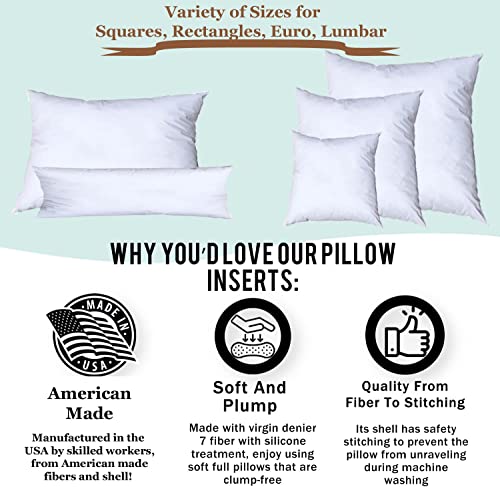 Pillowflex Bolster Pillow - 9" x 76" - Plush Polyester-Filled Insert for Decorative Shams - Comes in a Poly-Cotton Shell - Odorless, Lint, and Dust-Free, No Lumps Stuffing for Pillows (White, Round)