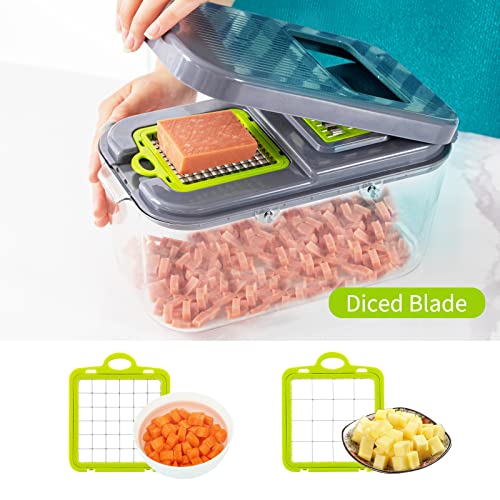 Chopper Vegetable Cutter 22-in-1, Mandoline Slicer with 13 Blades, with Container | Cutter | Egg Slicer | Cheese Grater | Veggie Dicer | Onion Mincer Chopper